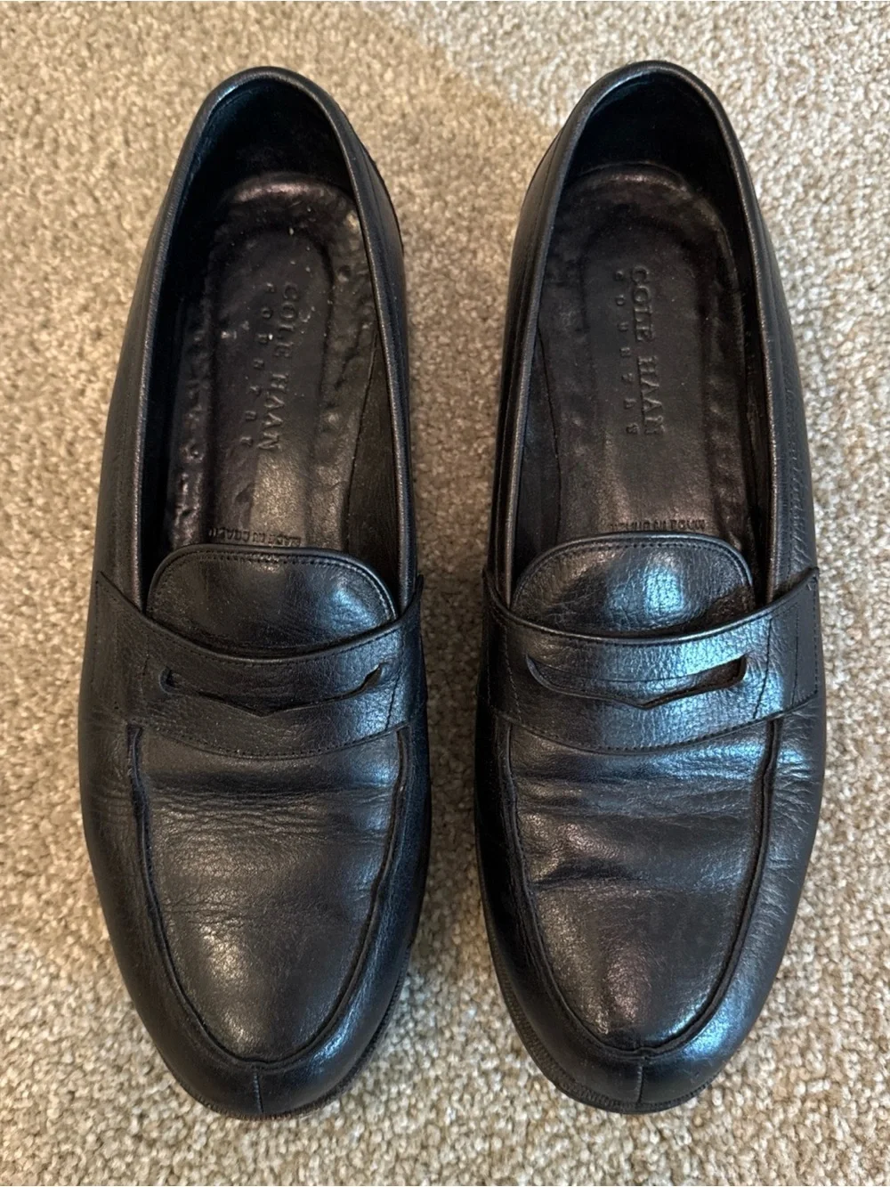 Cole Haan Men's Black Leather Penny Loafer Dress Shoes Size 9.5B